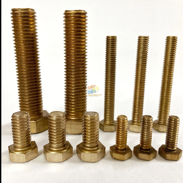 Pernos hexagonales externos de bronce silicio para sujetadores marinos
